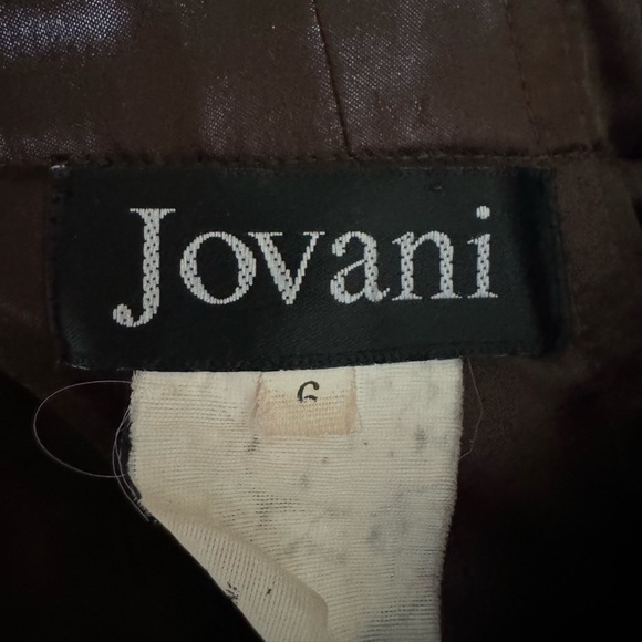 Jovani Satin Ruffle Mini Dress Evening Prom Formal Cocktail - Brown - Size 6 - Picture 7 of 7